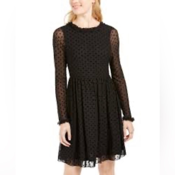 American Rag company little black dress with sheer sleeves - Picture 1 of 3